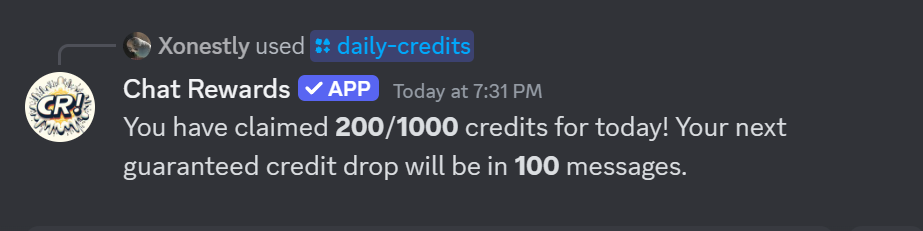 Chat Drops Daily Credits