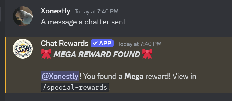 Special Reward Found Animation