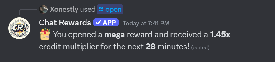Opened Special Reward